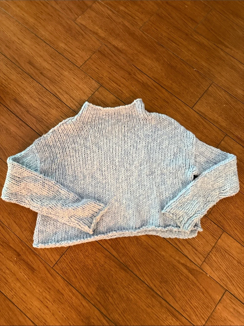 Free People Opal Roll Neck Sweater- Blue